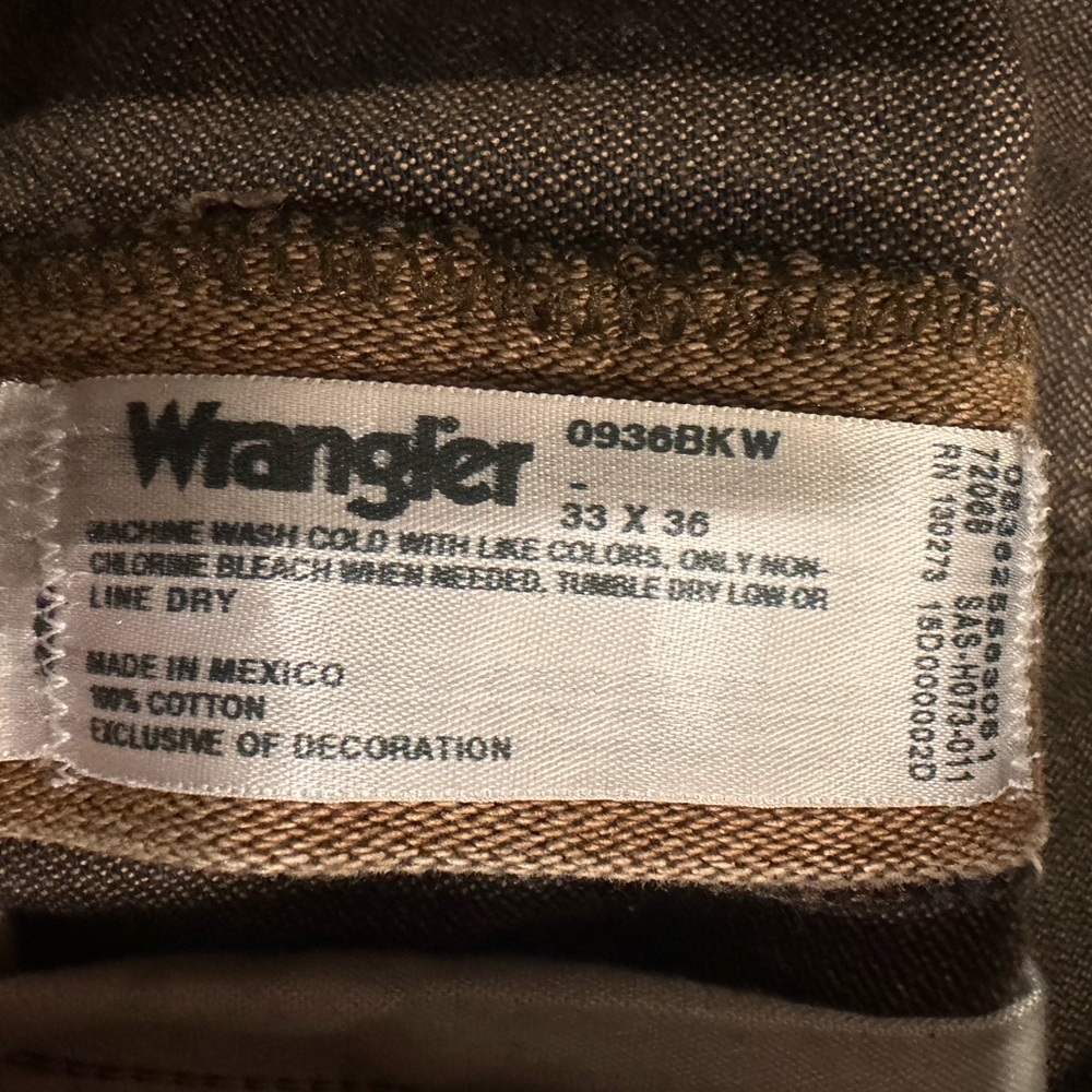 Wrangler Men's Tan Cotton Jeans 33x36 - Picture 5 of 5